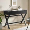 Linon Peggy Lift Top Desk, Black In Black