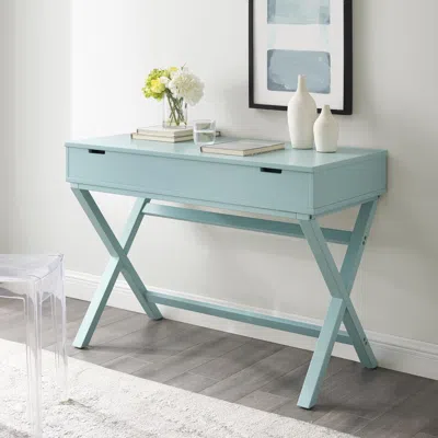 Linon Peggy Lift Top Desk, Turquoise In Blue