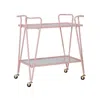 Linon Pink Mid-century Bar Cart In Pink