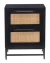 Linon Raphael Cane 2-drawer Table In Black