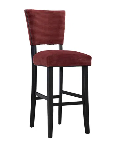 Linon Raya Red Pepper Bar Stool In Burgundy
