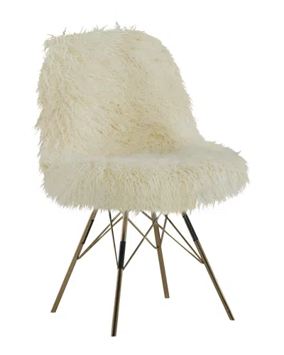 Linon Remy Flokati Chair With Metal Base In Neutral