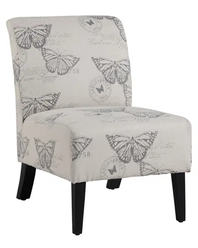 Linon Ria Butterfly Chair In White