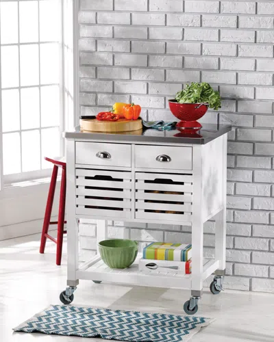Linon Robbin Kitchen Cart In White