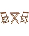 Linon Rockport 3pc Square Table Set In Brown