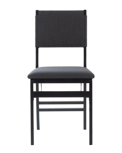 Linon Rope Folding Chair In Black