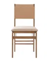 Linon Rope Folding Chair In Brown