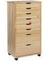 Linon Rudy Rolling 8 Drawer Cart In Brown