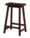 Linon Saddle Counter Stool In Brown