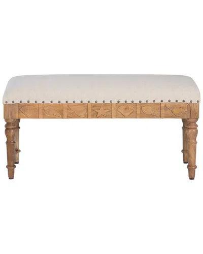 Linon Sally Small Seashell Bench In Brown