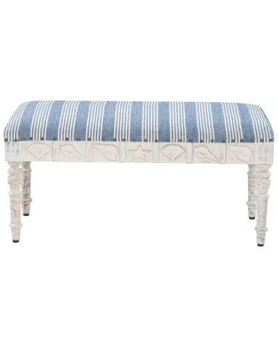 Linon Sally Small Seashell Bench In Blue