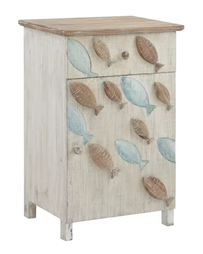 Linon Schwimmer Fish Side Table In Neutral