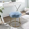 Linon Flower Vanity Stool In Blue