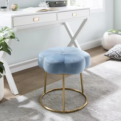 LINON SERAPHINA ACCENT VANITY STOOL, BLUE
