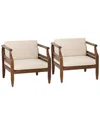 Linon Set Of 2 Arlen Outdoor Club Chair