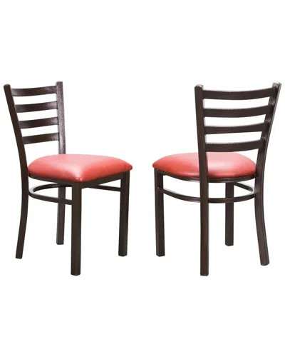 Linon Set Of 2 Baxter Metal Side Chairs In Brown