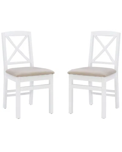 Linon Set Of 2 Triena X Back Dining Chairs In Brown