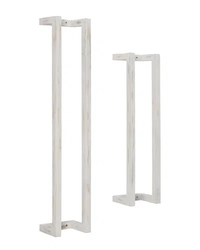 Linon Set Of 2 Troy Wood Towel Racks In Neutral