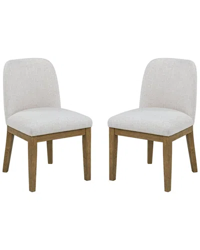 LINON LINON SET OF 2 TUCKER UPHOLSTERED SIDE CHAIR