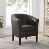 Linon Simon Brown Club Chair In Black