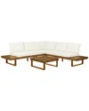 Linon Skypark Outdoor 4pc Loveseat Corner Table Set