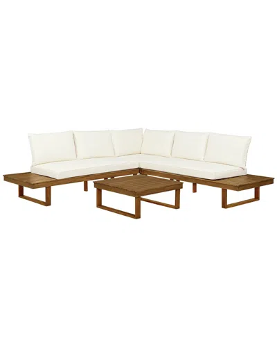LINON LINON SKYPARK OUTDOOR 4PC LOVESEAT CORNER TABLE SET