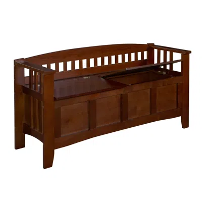 Linon Split Seat Storage Bench In Brown