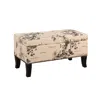Linon Stephanie Ottoman Botanical Linen In Brown