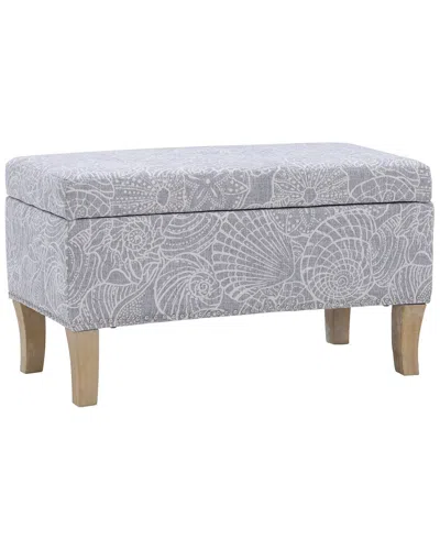 Linon Stephanie Seashell Storage Bench In Gray