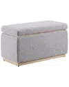 Linon Sunny Rectangle Ottoman In Gray