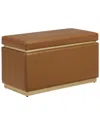 Linon Sunny Rectangle Ottoman In Brown