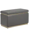 Linon Sunny Rectangle Ottoman In Gray