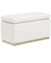 Linon Sunny Rectangle Ottoman In White