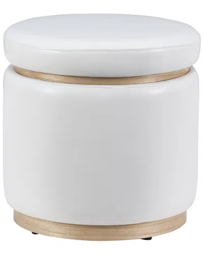 Linon Sunny Storage Ottoman In White