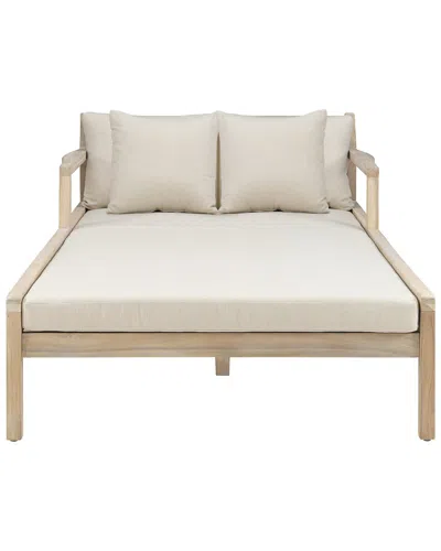 Linon Svana Outdoor Double Chaise Lounger In Neutral
