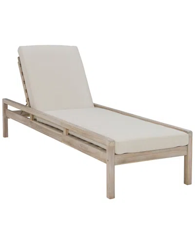 Linon Svana Single Outdoor Chaise Lounger In Neutral