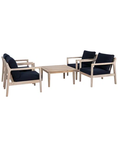 LINON LINON TEAGON 5PC BLUE NAT SIDE CHAIR & TABLE SET