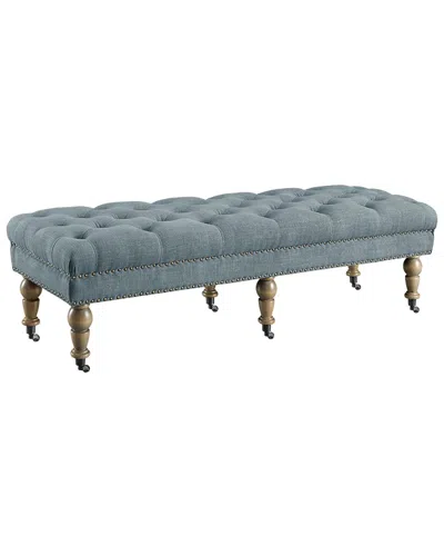 Linon Tess Washed 62in Bench In Blue