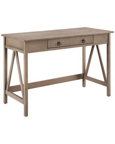 Linon Titian Rustic Gray Desk In Brown