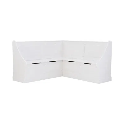 Linon Tobin Corner Breakfast Nook, White