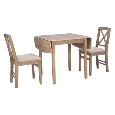 Linon Torino 3pc Drop Leaf Dining Set Gray In Brown