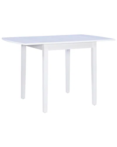Linon Torino Square Drop Leaf Table In White