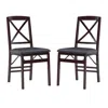 Linon Triena 18 In X Back Folding Chair - Set Of Two In Gray