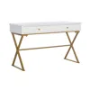 Linon White Campaign Desk In White