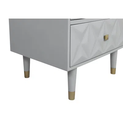 Linon Two Drawer Geo Texture Nightstand Grey In Gray