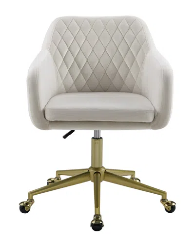 Linon Vance Quilted Office Chair In Neutral