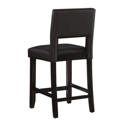 Linon Vega Counter Stool Brown 24 In Black