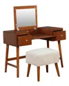 Linon Viola Vanity Set In Brown