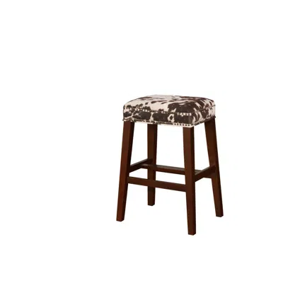 Linon Walt Brown Cow Print Bar Stool