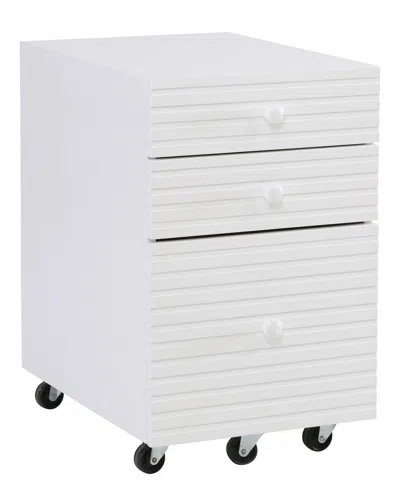 Linon Waves File Cabinet In White